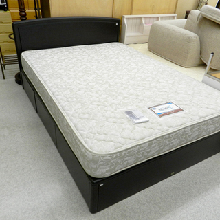 シモンズ ダブルベッド 幅140cm フレーム マットレス 2点セット 収納