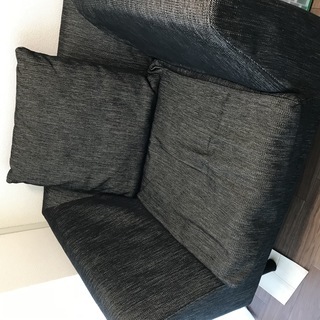 ソファ 一人用 クッション付き チャコールグレー 生地布製