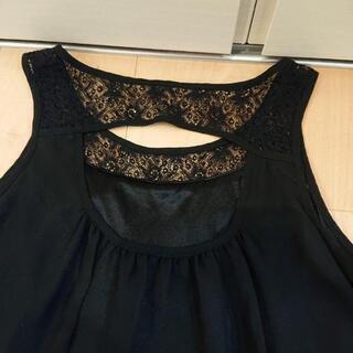 レース ノースリーブ M-L ブラックの画像