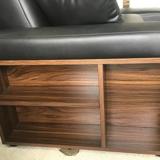 T▽モダンデコ　3人掛けソファーベッド　収納付き　ブラックの画像