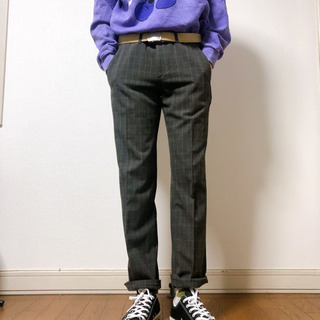 French connection スラックス　チェック柄　グレー