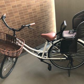 子供乗せ自転車　大きめカゴとカバー付き！