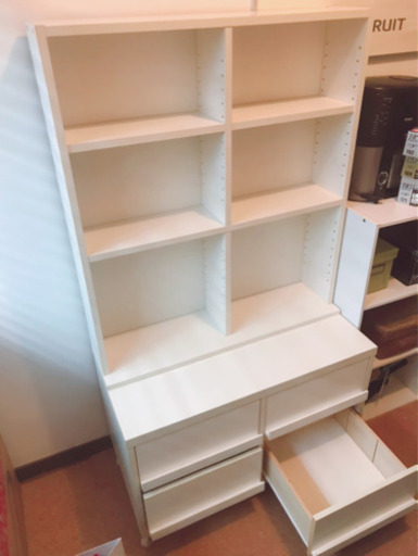 ホワイトチェスト（本棚＋チェスト）