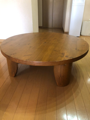 木製丸テーブル　ちゃぶ台