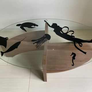 ガラストップローテーブル（長径120cm）