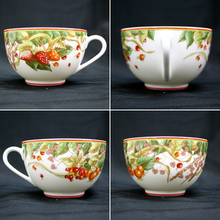 エルメスピタゴラス果実柄カップ&ソーサー1客 正規品未使用展示品HERMÈSエルメスティーカップ＆ソーサーピタゴラスの