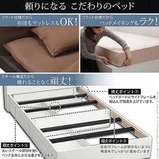 セミダブルベッド　マットレスつきの画像