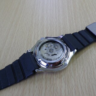 【美品】SEIKO セイコー 腕時計 時計 セイコー5 自動巻 オートマティック ラバーベルト 7S36-00A0 ダイバーモデル 裏スケ 100ｍ防水♪の画像