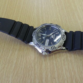 【美品】SEIKO セイコー 腕時計 時計 セイコー5 自動巻 オートマティック ラバーベルト 7S36-00A0 ダイバーモデル 裏スケ 100ｍ防水♪の画像