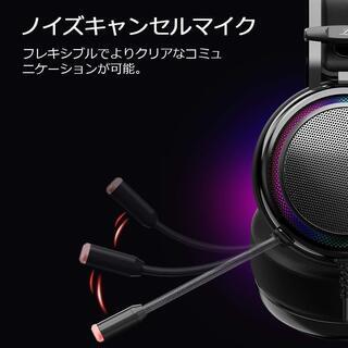 新品未使用 Tronsmart ゲーミングヘッドホン 7.1chサラウンド / 50MMドライバー / 密閉型/ノイズキャンセルマイク付き/ヘッドフォン/ゲーム用/カラフルなLED/高音質 PC、PS4 Pro、Nintendo Switch等対応の画像