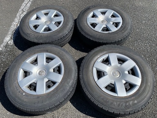 200系ハイエース用 タイヤホイール４本セット 195/80R15 LT ダンロップ エナセーブ VAN01 2016年製 6穴 埼玉県北本