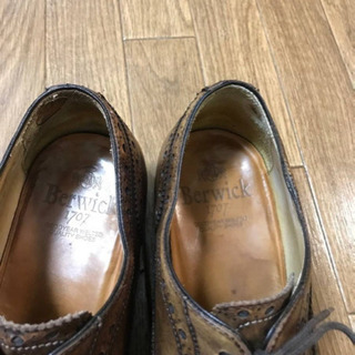 美品希少Berwick バーウィックのセミブローグシューズ、アンティーク仕上げの画像