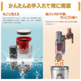 コードレス掃除機 スティッククリーナー iDeer Life サイクロン 11000Pa 充電式クリーナの画像