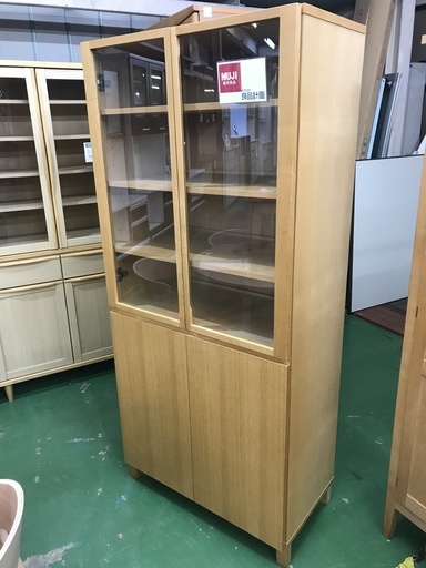 無印良品　オーク材　2枚扉　キャビネット