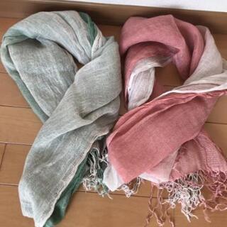 麻のスカーフ🧣2枚