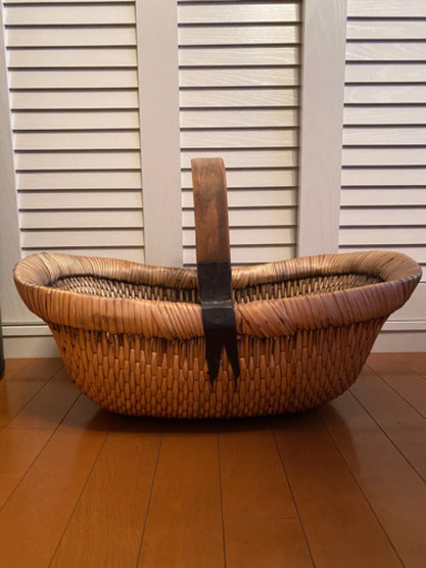 柳 持ち手付アジアンバスケット 籠