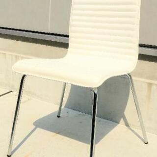 椅子 チェアー ホワイトレザーの画像