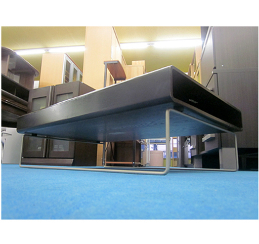 〇 札幌【FranceBed コーヒーテーブル】幅120cm プライウッド＆スチール ダークブラウン センターテーブル ローテーブル ティーテーブル 座卓 フランスベッド 本郷通店