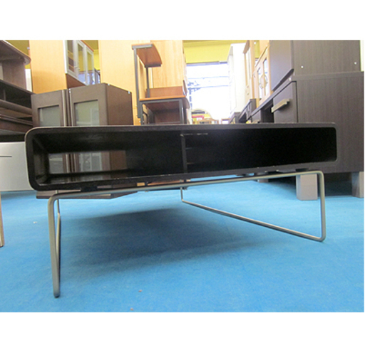 〇 札幌【FranceBed コーヒーテーブル】幅120cm プライウッド＆スチール ダークブラウン センターテーブル ローテーブル ティーテーブル 座卓 フランスベッド 本郷通店