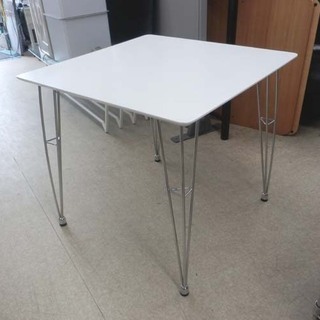 ダイニングテーブル 75×75 高さ70 白 ニトリ スチール脚...