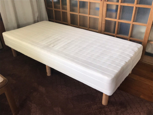 脚付き マットレス セミシングル ベッド 寝具 ホワイト コンパクト