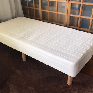 脚付き マットレス セミシングル ベッド 寝具 ホワイト コンパクト