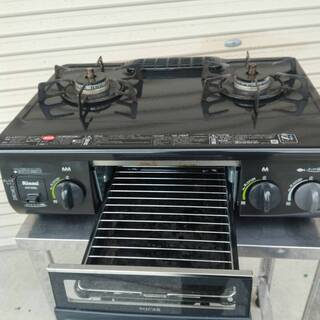 (お取り引き予定決定)【新生活応援】すぐ使えるセット☆Rinnai リンナイ　ガスコンロ　ブラック　14年モデル　都市ガス用の画像