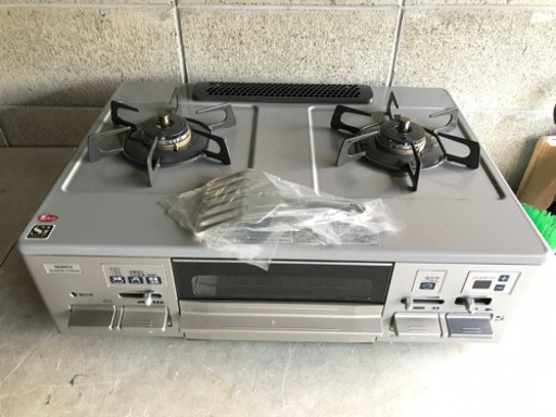 ノーリツ　都市ガスコンロ　19年製　美品！　ガスコード付き　完全動作品
