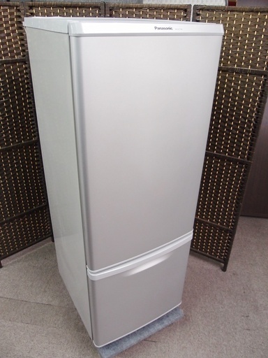 中古品　14年製　パナソニック　ノンフロン冷凍冷蔵庫　NR-B177W-S■168L(冷凍室44L冷蔵室 124L)