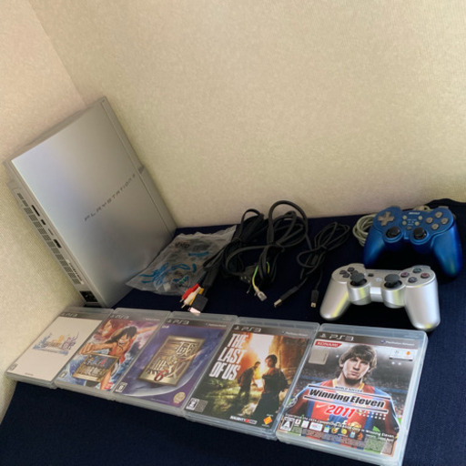 美品【プレステ3】コントローラ2つ,箱,ソフト5本,HDMIケーブル付き