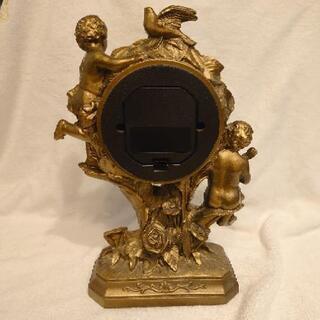 CITIZEN シチズン 置時計 アンティーク レトロ 鳩と天使と薔薇 エンジェル ゴールド レア 希少の画像