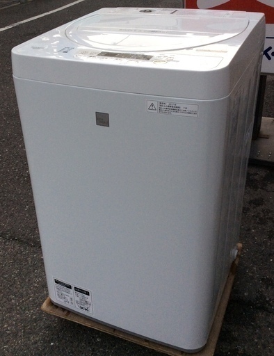 【RKGSE-207-1】特価！シャープ/SHARP/4.5kg/全自動洗濯機/ES-G4E5-KW/中古/2017年製/当社より近隣地域無料配達