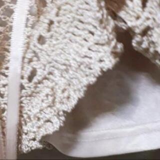 急募🔊未使用に近い❕裏地付き ベージュ リボン 透け感 調節可の画像