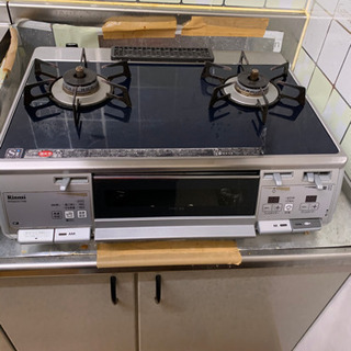 ガスコンロ ガラストップ LPガス | Rinnai グリル付きガステーブル RTS62WKR-Lの画像