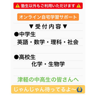 【 ポケット津軽塾 】オンライン自宅学習サポートの画像