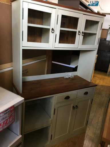 5/7 値下げ! フレンチカントリーStyle 関家具 3面レンジボード アンティークデザイン