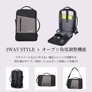 ビジネスリュック／3wayリュック／タウンリュック／PCバック／多機能バッグの画像