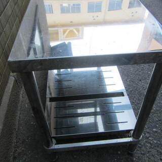 中古品 作業台 店舗用品 厨房機器 作業機器 45×100×64cm 収納台 ステンレス台 キッチン 業務用 厨房の画像