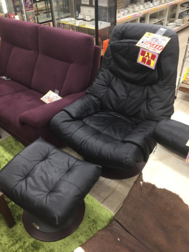 4/21 福岡 東区 和白 定価37万円 廃盤 希少 エコーネス ストレスレスチェア オーディオマニアの方必見 包み込まれるようなソファです。 EKORNES ドルチェ 本革 総革 オールレザー リクライニングチェアー