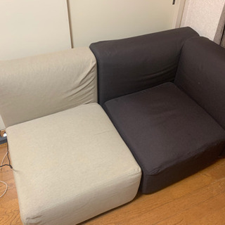 (お受け渡し先決定)【引取限定】無印良品　MUJI 　ソファ　ユニットソファ　カバー付きの画像