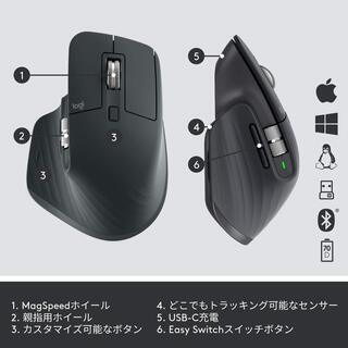 ★新品！未使用！ロジクール アドバンスド ワイヤレスマウス MX Master 3 MX2200sGR Unifying Bluetooth 高速スクロールホイール 充電式 FLOW 7ボタン windows Mac iPad OS 対応 無線 マウス MX2200 グラファイト 国内正規★ の画像