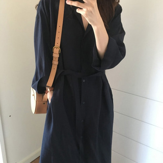 ★新品★送料全国無料★シャツワンピース ロング ★の画像