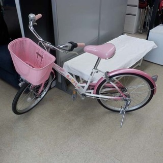 自転車 20インチ ピンク 鍵付き ジュニアサイクル 子供用 ペ...