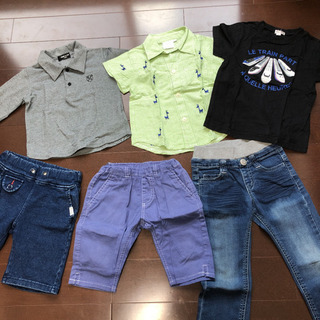 男の子100cm 洋服セット　新幹線　半袖Tシャツ、長袖、半ズボ...