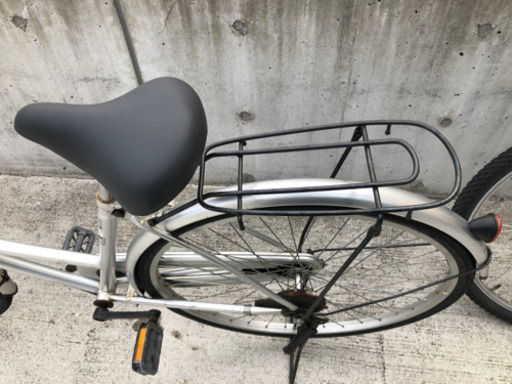 27インチ 変速なし 自転車 シティサイクル シルバー