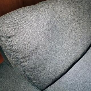 ソファ ２人掛け スツール付 ブルーの画像