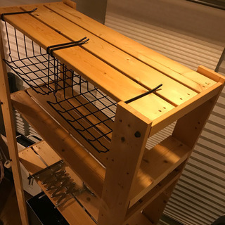 IKEA 木製棚　ワイヤーラック　ミラー　小物ラック　無印良品の画像