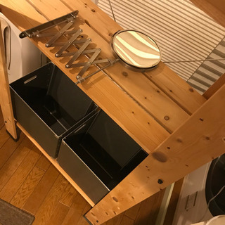 IKEA 木製棚　ワイヤーラック　ミラー　小物ラック　無印良品の画像