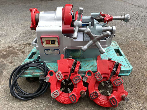 ねじ切実演済 オイルポンプ分解整備済 REX ネジきり機　N40AⅢ　自動切上ダイヘッド2種類付 レッキス パイプマシン　500W　100V