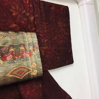 美品 結城紬訪問着と未使用紬帯セット